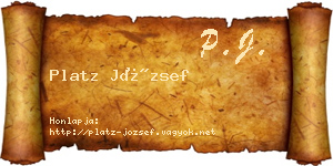 Platz József névjegykártya